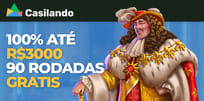 Casilando Casino: bônus de boas-vindas de 100% até R$ 3.000 + 90 rodadas grátis