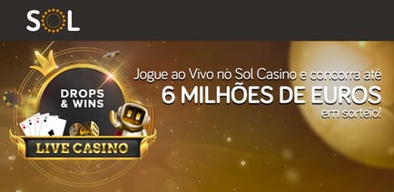 Promoção Drops & Wins Live Casino do Sol Casino